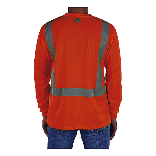 ergodyne GloWear 8284 Class 2 Essential Hi-Vis Long Sleeve T-Shirt, X-Small, Orange (21911)
