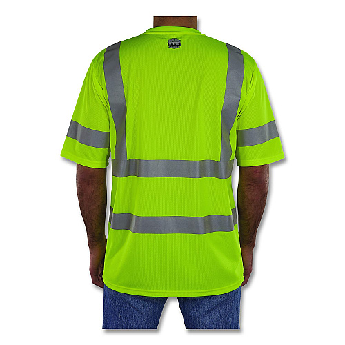 ergodyne GloWear 8367 Class 3 Essential Hi-Vis T-Shirt, Large, Lime (22034)
