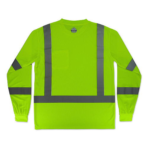 ergodyne GloWear 8368 Class 3 Essential Hi-Vis Long Sleeve T-Shirt, X-Small, Lime (22051)