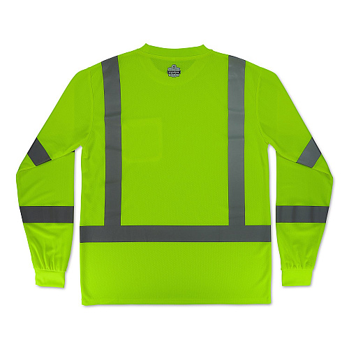 ergodyne GloWear 8368 Class 3 Essential Hi-Vis Long Sleeve T-Shirt, Small, Lime (22052)