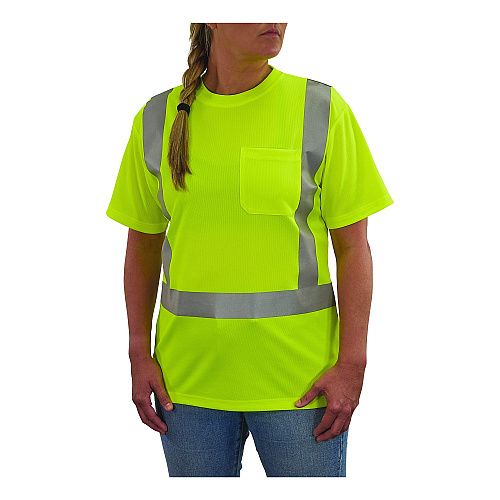 ergodyne GloWear 8274 Class 2 Women's Essential Hi-Vis T-Shirt, X-Small, Lime (22071)