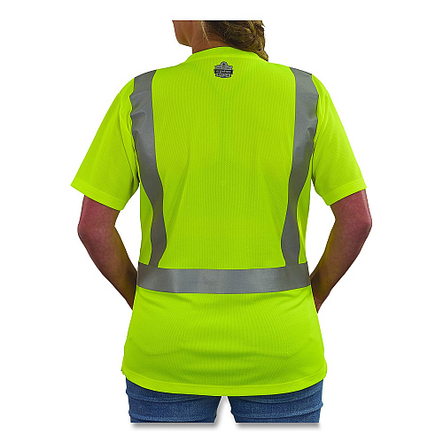 ergodyne GloWear 8274 Class 2 Women's Essential Hi-Vis T-Shirt, Small, Lime (22072)