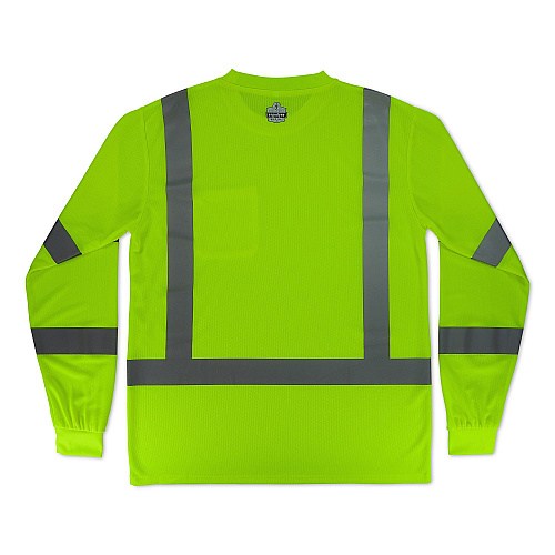 ergodyne GloWear 8368 Class 3 Essential Hi-Vis Long Sleeve T-Shirt, Large, Lime (22054)