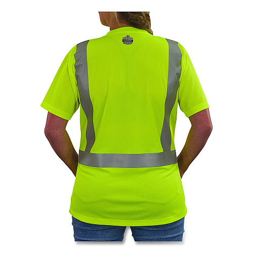 ergodyne GloWear 8274 Class 2 Women's Essential Hi-Vis T-Shirt, Large, Lime (22074)