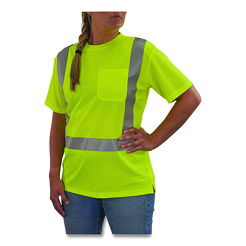 ergodyne GloWear 8274 Class 2 Women's Essential Hi-Vis T-Shirt, X-Large, Lime (22075)