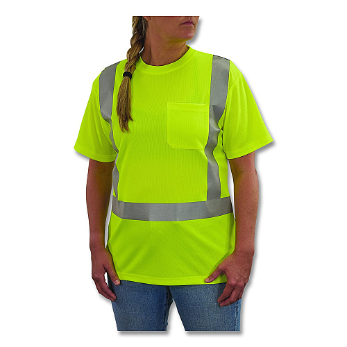 ergodyne GloWear 8274 Class 2 Women's Essential Hi-Vis T-Shirt, 2X-Large, Lime (22076)