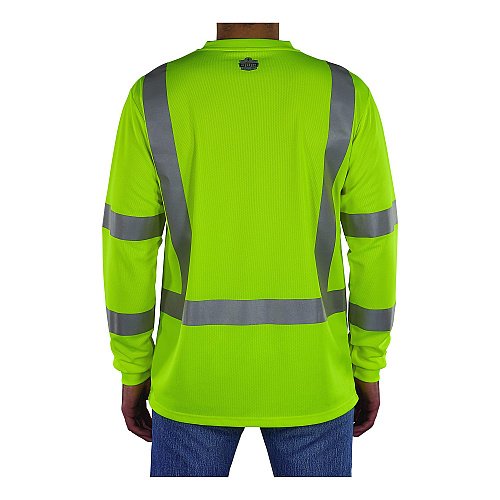 ergodyne GloWear 8368 Class 3 Essential Hi-Vis Long Sleeve T-Shirt, 5X-Large, Lime (22059)