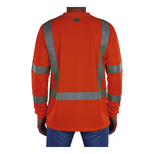 ergodyne GloWear 8368 Class 3 Essential Hi-Vis Long Sleeve T-Shirt, X-Small, Orange (22061)