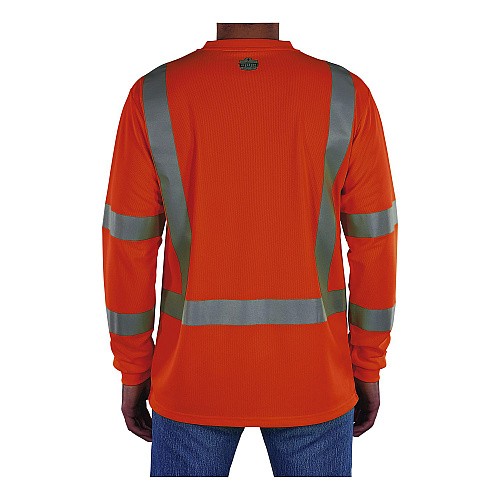 ergodyne GloWear 8368 Class 3 Essential Hi-Vis Long Sleeve T-Shirt, Small, Orange (22062)