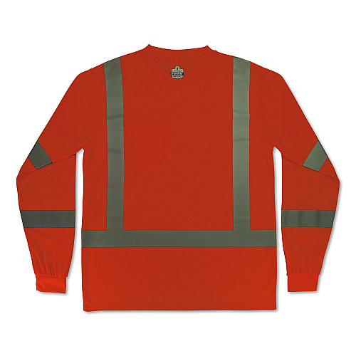 ergodyne GloWear 8368 Class 3 Essential Hi-Vis Long Sleeve T-Shirt, Medium, Orange (22063)