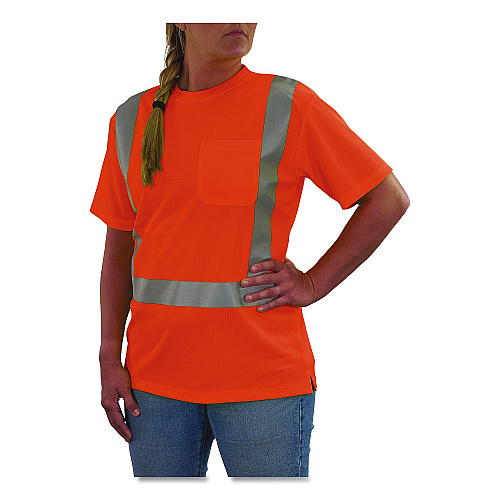 ergodyne GloWear 8274 Class 2 Women's Essential Hi-Vis T-Shirt, X-Large, Orange (22085)