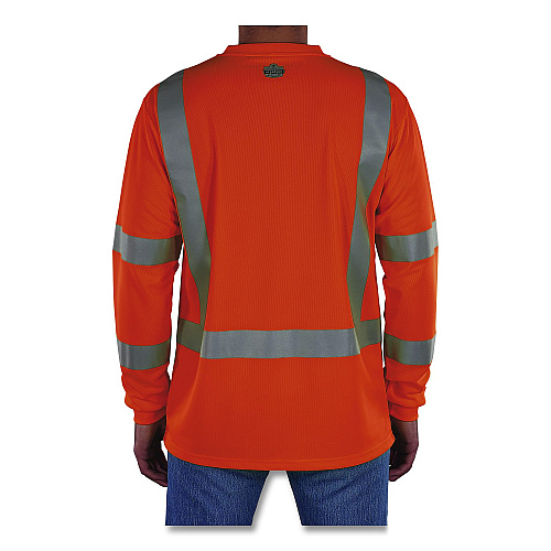 ergodyne GloWear 8368 Class 3 Essential Hi-Vis Long Sleeve T-Shirt, 3X-Large, Orange (22067)