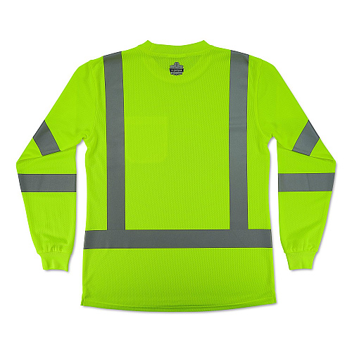 ergodyne GloWear 8374 Class 3 Women's Essential Hi-Vis Long Sleeve T-Shirt, Small, Lime (22092)