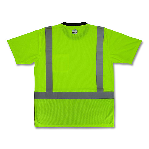 ergodyne GloWear 8286BK Class 2 Essential Hi-Vis T-Shirt with Black Bottom, Small, Lime (22162)
