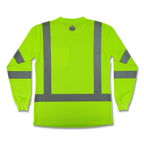 ergodyne GloWear 8374 Class 3 Women's Essential Hi-Vis Long Sleeve T-Shirt, Large, Lime (22094)