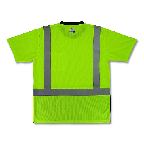 ergodyne GloWear 8286BK Class 2 Essential Hi-Vis T-Shirt with Black Bottom, Medium, Lime (22163)