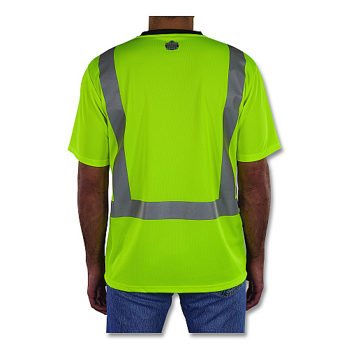 ergodyne GloWear 8286BK Class 2 Essential Hi-Vis T-Shirt with Black Bottom, Medium, Lime (22163)
