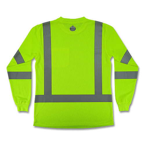 ergodyne GloWear 8374 Class 3 Women's Essential Hi-Vis Long Sleeve T-Shirt, 3X-Large, Lime (22097)
