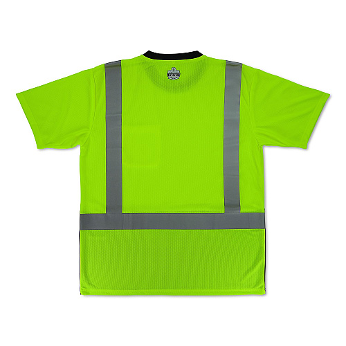 ergodyne GloWear 8286BK Class 2 Essential Hi-Vis T-Shirt with Black Bottom, 4X-Large, Lime (22168)