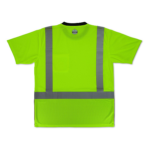 ergodyne GloWear 8286BK Class 2 Essential Hi-Vis T-Shirt with Black Bottom, 5X-Large, Lime (22169)