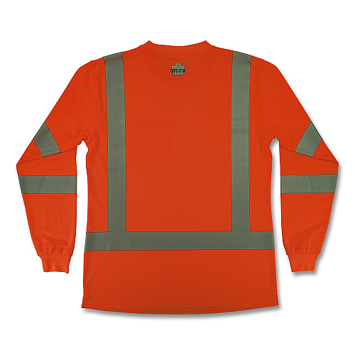 ergodyne GloWear 8374 Class 3 Women's Essential Hi-Vis Long Sleeve T-Shirt, Medium, Orange (22153)