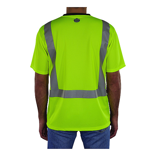 ergodyne GloWear 8286BK Class 2 Essential Hi-Vis T-Shirt with Black Bottom, 5X-Large, Lime (22169)