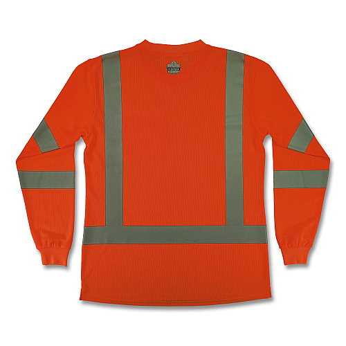 ergodyne GloWear 8374 Class 3 Women's Essential Hi-Vis Long Sleeve T-Shirt, Large, Orange (22154)