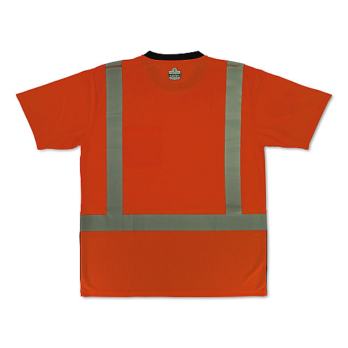 ergodyne GloWear 8286BK Class 2 Essential Hi-Vis T-Shirt with Black Bottom, Small, Orange (22192)