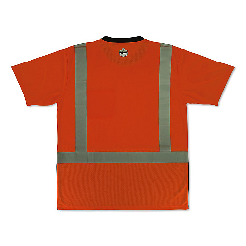 ergodyne GloWear 8286BK Class 2 Essential Hi-Vis T-Shirt with Black Bottom, Large, Orange (22194)