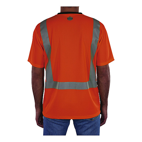 ergodyne GloWear 8286BK Class 2 Essential Hi-Vis T-Shirt with Black Bottom, 2X-Large, Orange (22196)