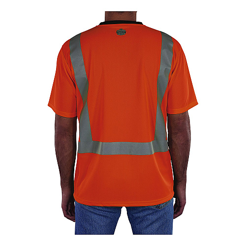 ergodyne GloWear 8286BK Class 2 Essential Hi-Vis T-Shirt with Black Bottom, 5X-Large, Orange (22199)