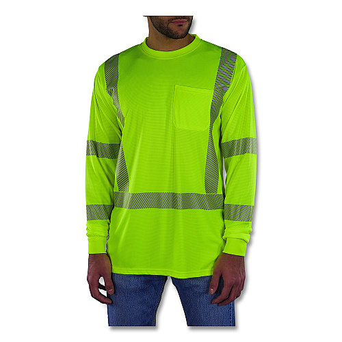ergodyne GloWear 8370 Class 3 Performance Hi-Vis Long Sleeve T-Shirt, X-Small, Lime (22251)
