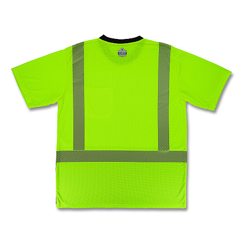 ergodyne GloWear 8294BK Class 2 Performance Hi-Vis T-Shirt with Black Bottom, Small, Lime (22272)