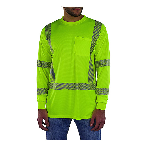 ergodyne GloWear 8370 Class 3 Performance Hi-Vis Long Sleeve T-Shirt, 3X-Large, Lime (22257)