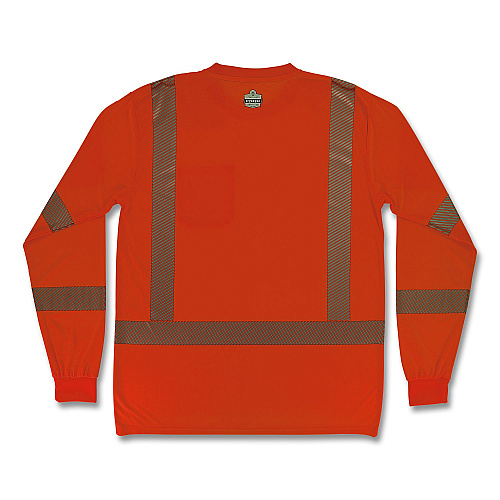 ergodyne GloWear 8370 Class 3 Performance Hi-Vis Long Sleeve T-Shirt, 4X-Large, Orange (22268)