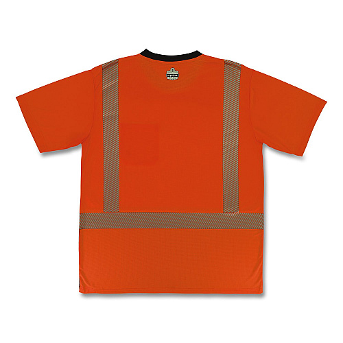 ergodyne GloWear 8294BK Class 2 Performance Hi-Vis T-Shirt with Black Bottom, X-Small, Orange (22281)