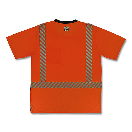 ergodyne GloWear 8294BK Class 2 Performance Hi-Vis T-Shirt with Black Bottom, Small, Orange (22282)
