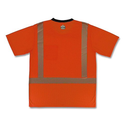 ergodyne GloWear 8294BK Class 2 Performance Hi-Vis T-Shirt with Black Bottom, Large, Orange (22284)