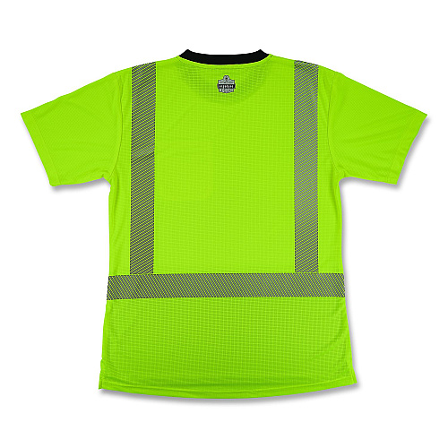 ergodyne GloWear 8276BK Class 2 Women's Performance Hi-Vis T-Shirt with Black Bottom, Large, Lime (22314)