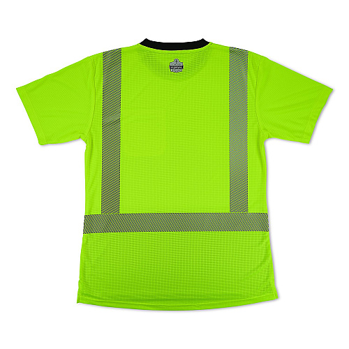 ergodyne GloWear 8276BK Class 2 Women's Performance Hi-Vis T-Shirt with Black Bottom, X-Large, Lime (22315)