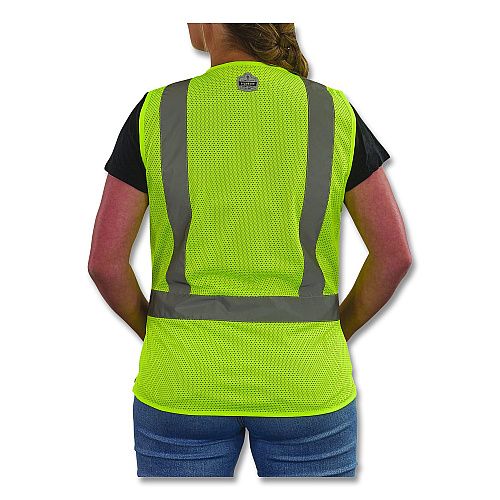 ergodyne GloWear 8210HLW-S Class 2 Women's Hi-Vis Vest with Hook-and-Loop, Polyester, X-Large, Lime (22405)