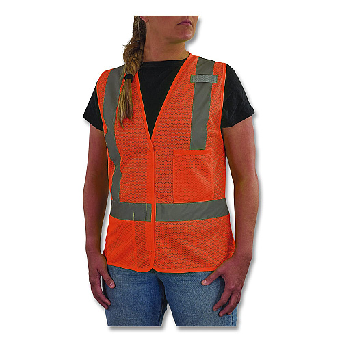 ergodyne GloWear 8210HLW-S Class 2 Women's Hi-Vis Vest with Hook-and-Loop, Polyester, Small, Orange (22412)
