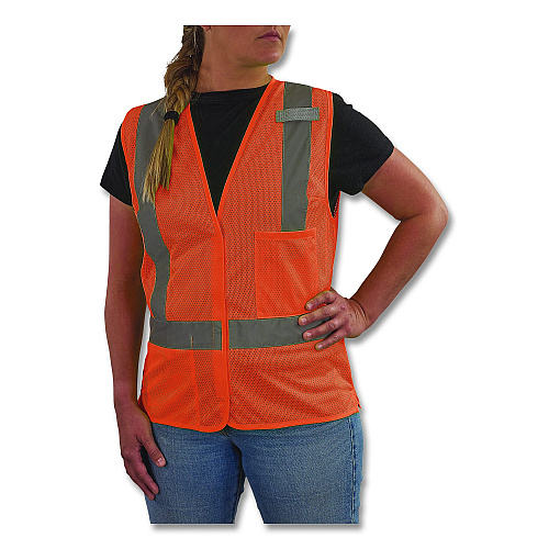 ergodyne GloWear 8210HLW-S Class 2 Women's Hi-Vis Vest with Hook-and-Loop, Polyester, Small, Orange (22412)