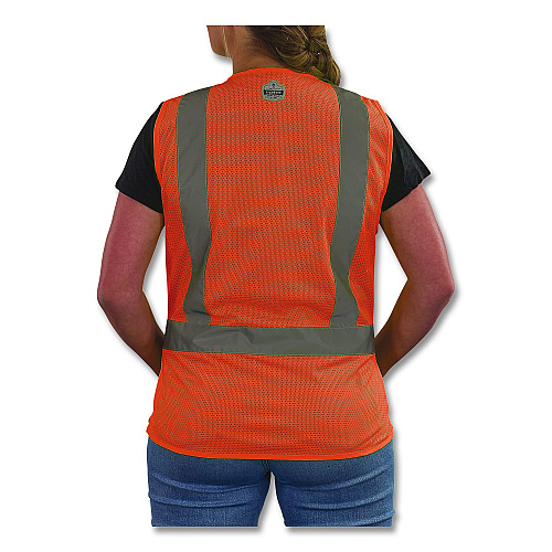 ergodyne GloWear 8210HLW-S Class 2 Women's Hi-Vis Vest with Hook-and-Loop, Polyester, Large, Orange (22414)