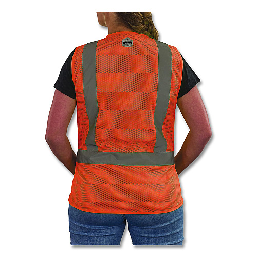 ergodyne GloWear 8210HLW-S Class 2 Women's Hi-Vis Vest with Hook-and-Loop, Polyester, 2X-Large, Orange (22416)