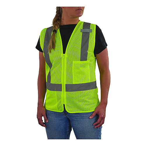 ergodyne GloWear 8210ZW-S Class 2 Women's Hi-Vis Vest with Zipper, Polyester, 2X-Large, Lime (22426)