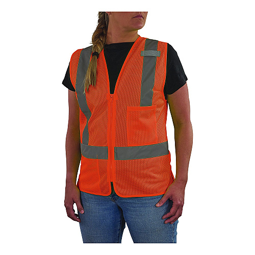 ergodyne GloWear 8210ZW-S Class 2 Women's Hi-Vis Vest with Zipper, Polyester, Small, Orange (22432)