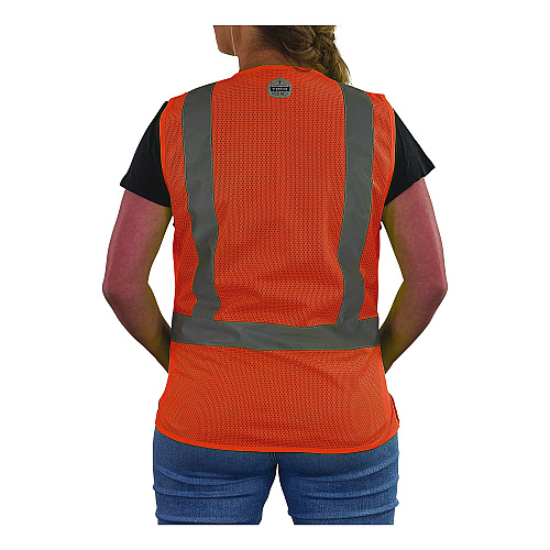 ergodyne GloWear 8210ZW-S Class 2 Women's Hi-Vis Vest with Zipper, Polyester, Small, Orange (22432)