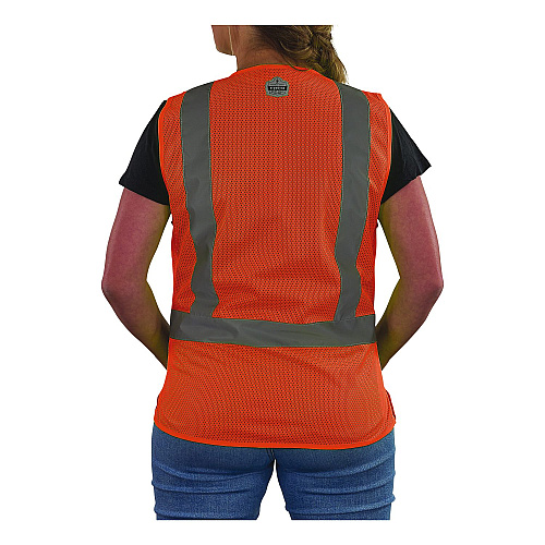 ergodyne GloWear 8210ZW-S Class 2 Women's Hi-Vis Vest with Zipper, Polyester, Medium, Orange (22433)