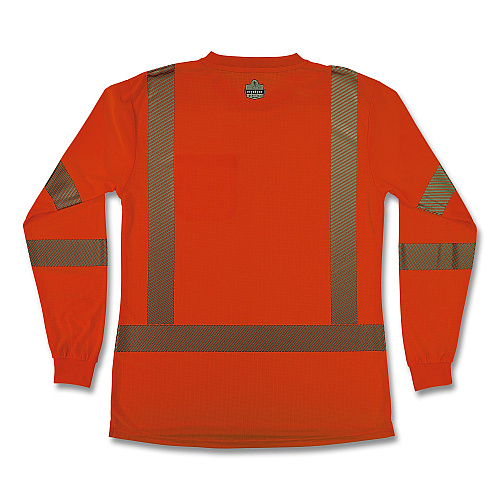 ergodyne GloWear 8387 Class 3 Women's Performance Hi-Vis Long Sleeve T-Shirt, Medium, Orange (22363)